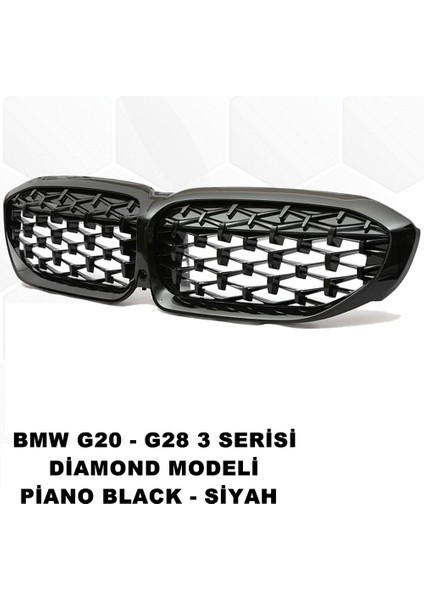 Bmw G28 3 Serisi Diamond Ön Panjur Izgara Böbrek Piano Black 2019 Sonrası 1. Kalite - Caraks