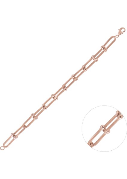Kadın Gümüş Bileklik Rose Gold Zrk 2100 12.10 gr