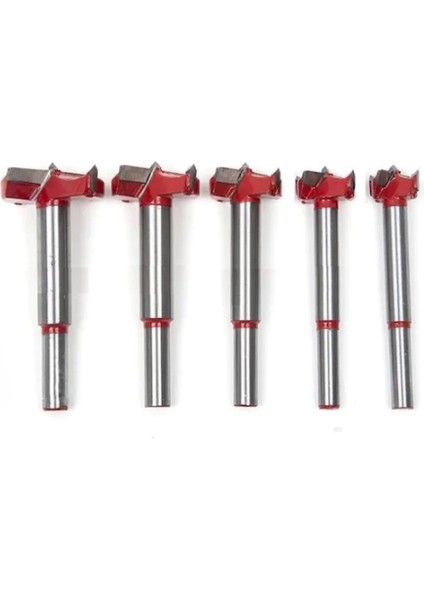 Rekotools-5 Parça Menteşe Açma Freze Matkap Uç Kutulu 15 20 25 30 35 mm