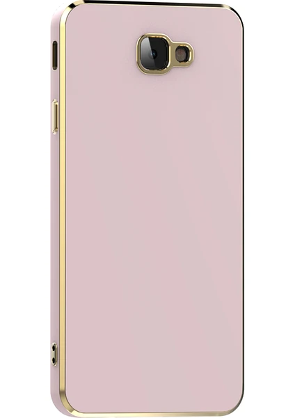 Samsung Galaxy J7 Prime Kılıf Kamera Korumalı Parlak Gold Kenarlı Yumuşak Silikon