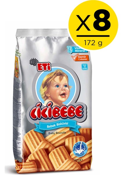 Cicibebe Bebek Bisküvisi 172 G x 8 Adet