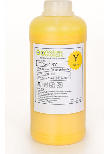 Dtf Mürekkebi Yellow (Sarı) 1000ML