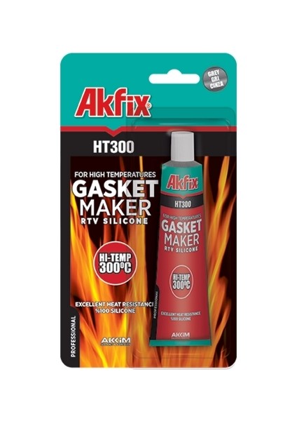 Akfix Ht300 Yüksek Isı Silikonu Sıvı Conta 50 Tüp Kırmızı 2 Adet