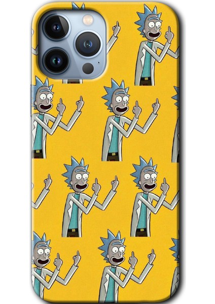 Apple iPhone 13 Pro Max Kılıf Hd Desen Baskılı Arka Kapak + Mat Kobra Cam - Rick Felsefesi
