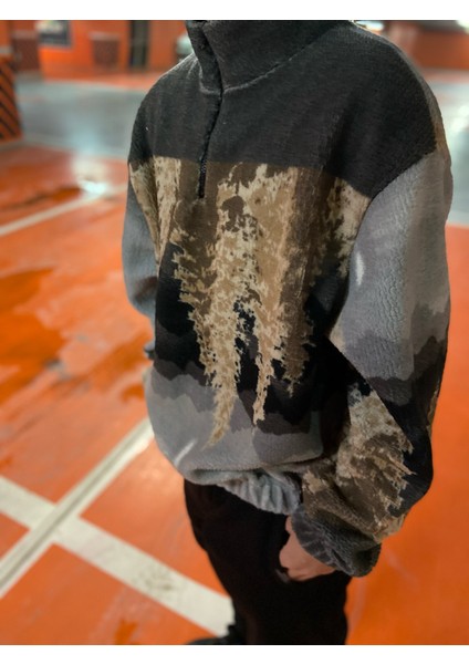 Oversize Yorgan Peluş Sweatshirt