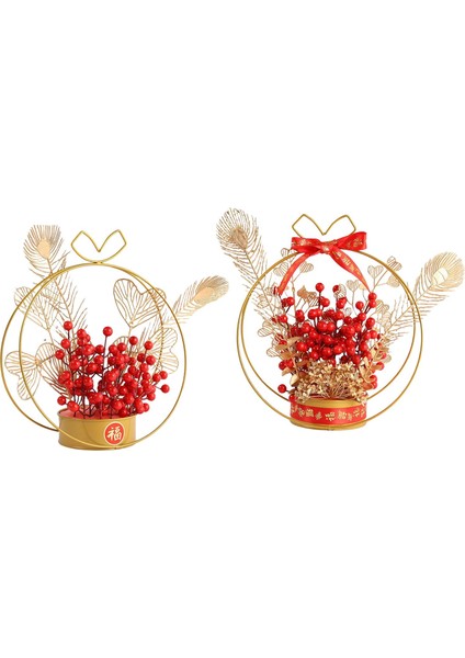 2pcs Çin Tarzı Yeni Yıl Çiçek Sepeti Süsleme Dekoratif Ev Partisi Tarzı A ve Stil C Için (Yurt Dışından)