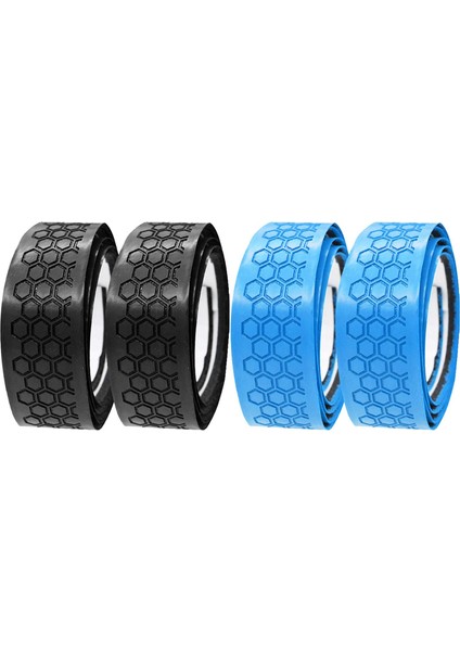 4x Golf Kavrama Sarma Bantları Yeni Repenping Çözümü Pu Slip Wrap Bant Siyah ve Mavi (Yurt Dışından)