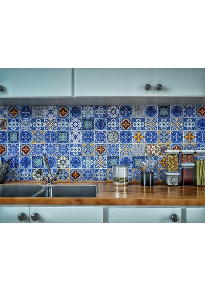 Ikbal Çini Seramik 10X10 Desenli Porselen Karo 5'li 1 Paket ICS15