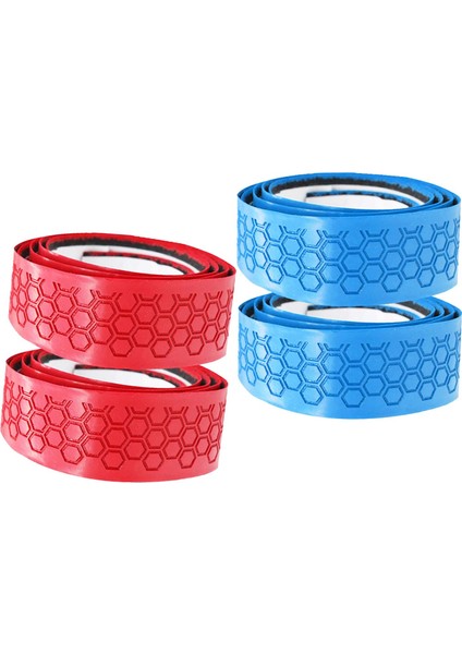 4x Golf Kavrama Sarma Bantları Yeni Repenping Çözümü Pu Slip Wrap Bant Kırmızı ve Mavi (Yurt Dışından)