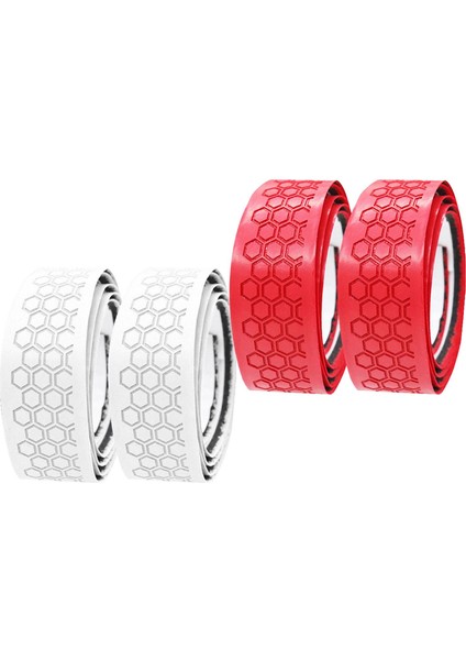 4x Golf Kavrama Sarma Bantları Yeni Repenping Çözümü Pu Slip Wrap Bant Kırmızı ve Beyaz (Yurt Dışından)