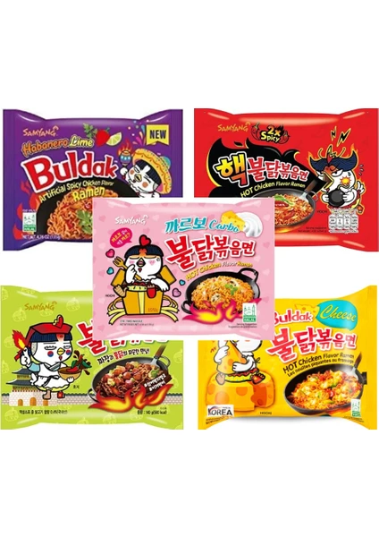 Hot Chicken Ramen 5'li Kombo Karışık Paket