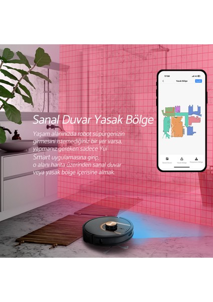 S7 Nomopzone Özellikli Akıllı Robot Vacuum & Mop Süpürge Siyah(Yui Türkiye Garantili)