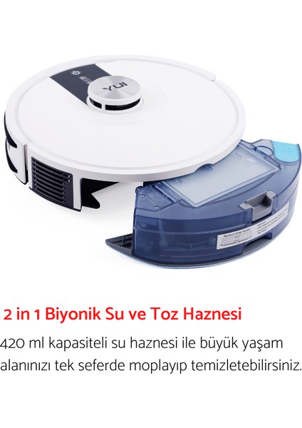 S7 Nomopzone Özellikli Akıllı Robot Vacuum & Mop Süpürge Beyaz(Yui Türkiye Garantili)