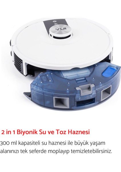 S7 Plus Akıllı Çöp Istasyonlu Robot Vacuum & Mop Süpürge Beyaz(Yui Türkiye Garantili)