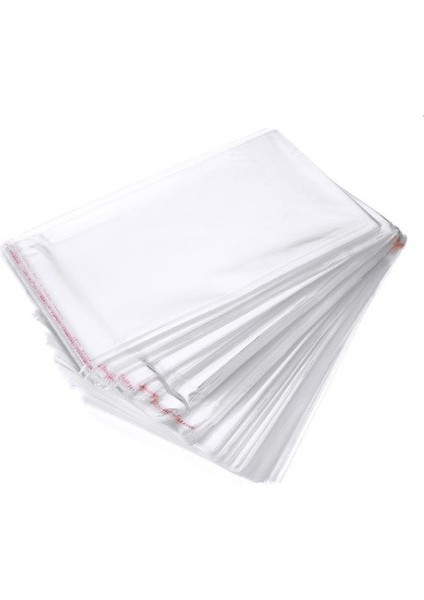 35X40+5 cm Şeffaf Bantlı Yapışkanlı Opp Jelatin Poşet 100 Adet