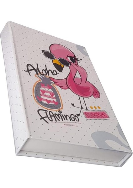 Hatıra Defteri Kilitli Kız Modeli Günlük Defteri Flamingo Kutulu 100 Yaprak Çizgili 1 Adet