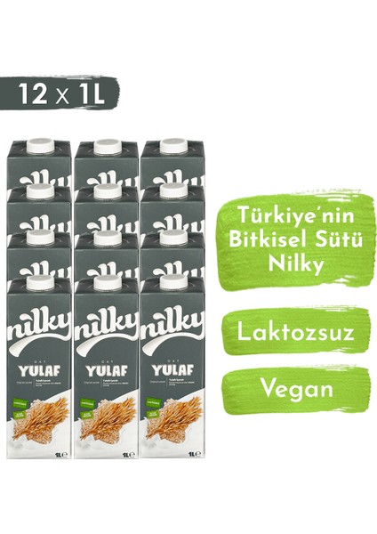 Yulaf Sütü Bitkisel Bazlı Laktosuz Vegan 12x1 lt