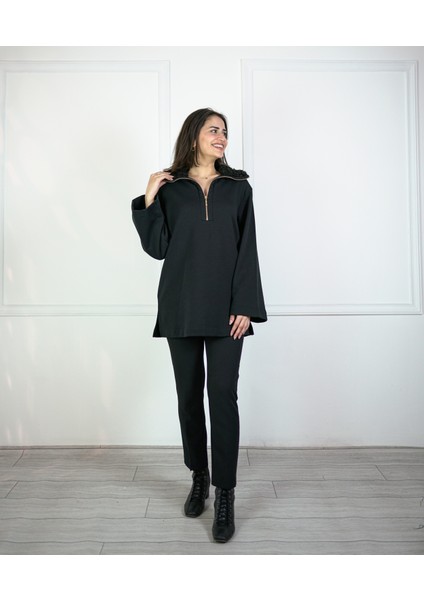 Kürk Yaka Fermuarlı Sweat modelleri