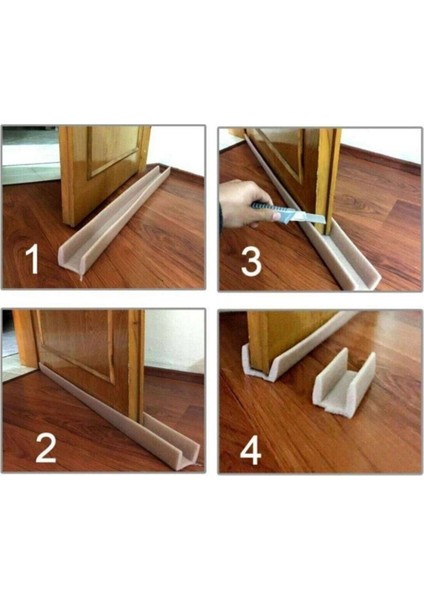 Geçmeli Kapı Altı Izolasyon Süngeri Isı Yalıtım Soğuk Hava Kesici Böcek ve Toz Önleyici 4 Adet Bej fiyatları