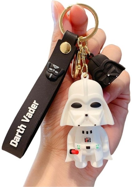 Star Wars Darth Vader Figür Beyaz Silikon Metal Anahtarlık