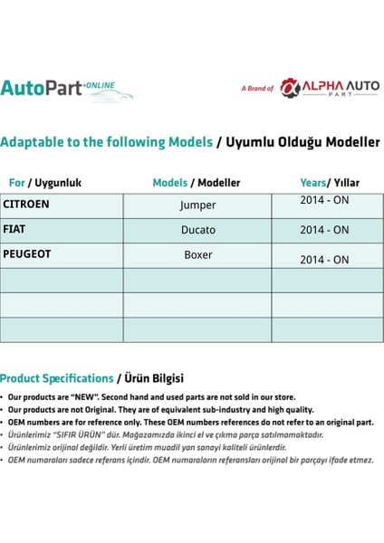 Fiat Ducato, Peugeot Boxer Için Sağ Ayna Sinyali-Sarı