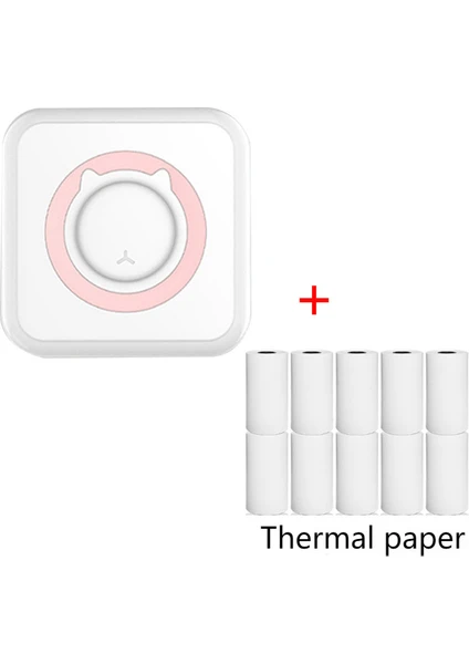Mini Taşınabilir Termal Yazıcı Bluetooth Kablosuz Fotoğraf Etiketi Yapıştır Yanlış Başlık Cep Yazıcısı-Yeşil + 10 Rulo Termal Kağıt (Yurt Dışından)