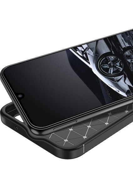 Samsung Galaxy A54 Uyumlu Kılıf Karbon Desenli Kamera Korumalı Kaymaz Soft Silikon
