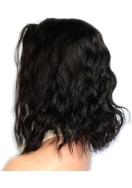 Black People Kısa Ortadan Ayrılmış Kıvırcık Kimyasal Elyaf Peruk Opsiyonel Renkler - Koyu Kahve (Yurt Dışından) modelleri