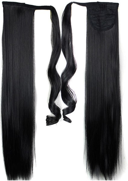At Kuyruğu Saç Uzatma Kuyruk Postiş Uzun Düz Sentetik Wo's Hair 1b# (Yurt Dışından)