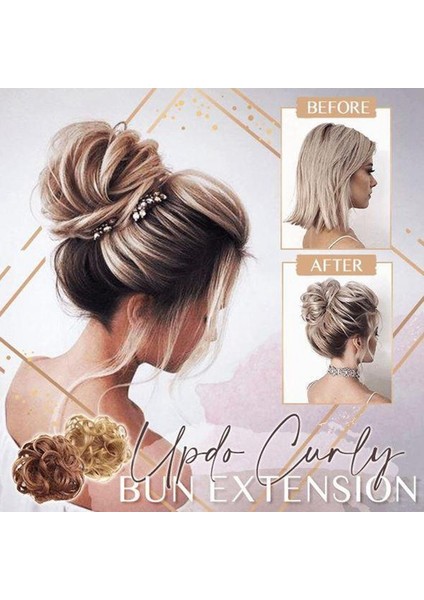 Postiş Saç Kurdelesi At Kuyruğu Uzantıları Saç Uzantıları Dalgalı Kıvırcık Dağınık Saç Chignons Peruk (Altın 22) (Yurt Dışından) modelleri