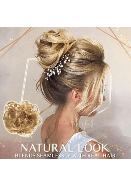 Postiş Saç Kurdelesi At Kuyruğu Uzantıları Saç Uzantıları Dalgalı Kıvırcık Dağınık Saç Chignons Peruk (Altın 22) (Yurt Dışından) indirimleri