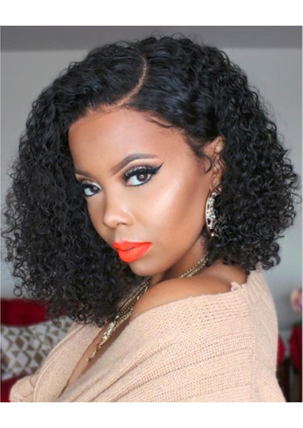 12 Inç Siyah Moda Kadın Kadın Küçük Kısa Dalgalı Saç Afro Peruk Sentetik Saç- (Yurt Dışından) fiyatları