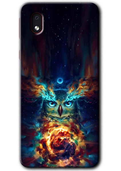Samsung Galaxy A01 Core Kılıf Baskılı Kapak - Ballı Baykuş +Tam Kaplayan Mat Seramik