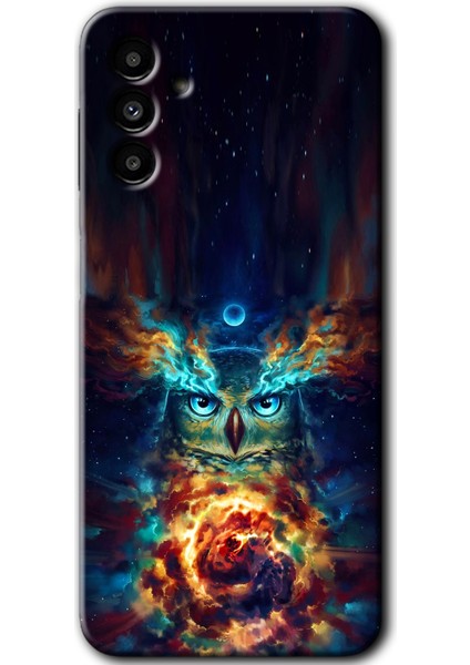 Samsung Galaxy M23 Kılıf Baskılı Kapak - Ballı Baykuş +Tam Kaplayan Mat Seramik