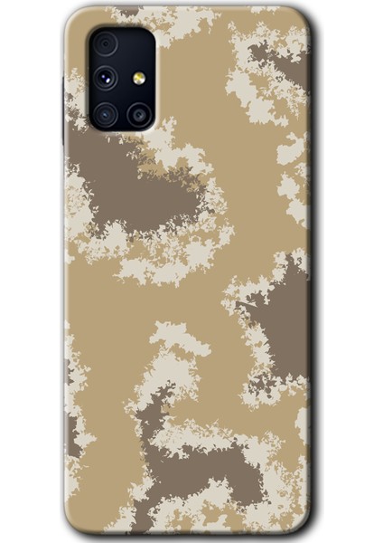 Samsung Galaxy M31S Kılıf Baskılı Kapak - Kamuflaj 33 +Tam Kaplayan Mat Seramik