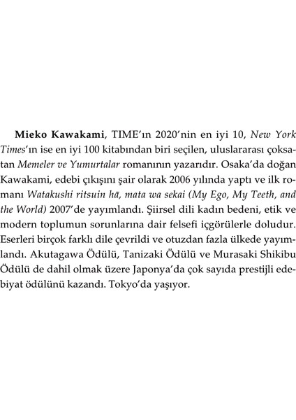 Memeler ve Yumurtalar - Mieko Kawakami