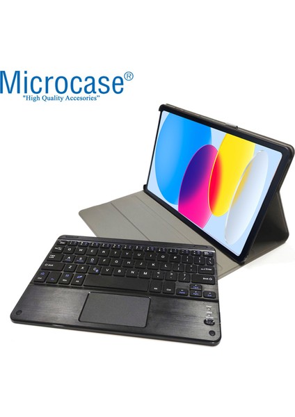 iPad 10.9 2022 (10. Nesil) Bluetooth Klavye + Touchpad Standlı Kılıf - Bkk2