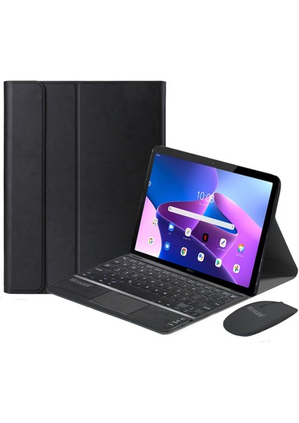 Lenovo Tab M10 Plus TB125FU 10.61 Inch (3.nesil) Bluetooth Touchpad Klavye+Mouse+Kılıf -Bkk7