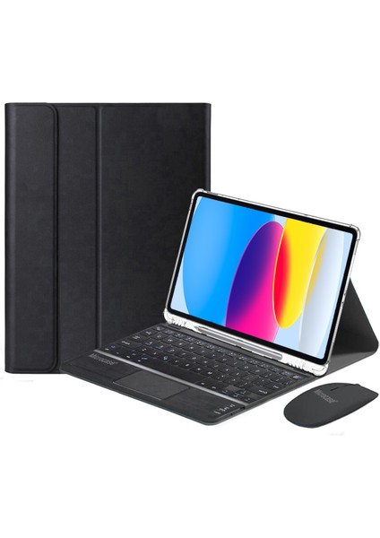 Microsoft Ipad Pro 12.9 Inch M2 2022 Bluetooth Touchpad Klavye+Mouse+Kalem Koymalı Kılıf BKK11