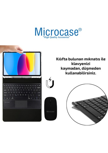 Microsoft Ipad Pro 12.9 Inch M2 2022 Bluetooth Touchpad Klavye+Mouse+Kalem Koymalı Kılıf BKK11 fiyatları
