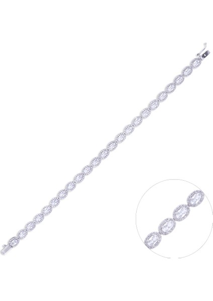 Kadın Taşlı Gümüş Bileklik Zrk 2160 10.8 gr