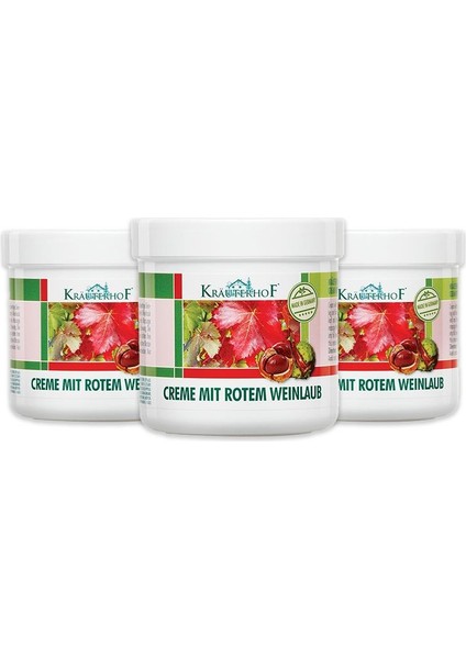 Kırmızı Asma Yaprağı Ayak ve Bacak Kremi 250 ml x 3