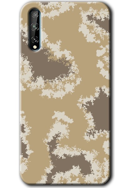 Huawei P Smart S Kılıf Baskılı Kapak - Kamuflaj 33 +Tam Kaplayan Mat Seramik