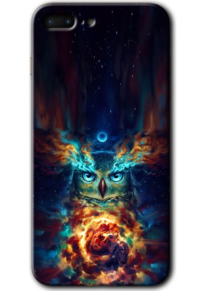 iPhone 8 Plus Kılıf Baskılı Kapak - Ballı Baykuş +Tam Kaplayan Mat Seramik