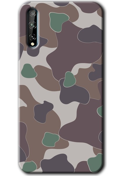 Huawei Y8P Kılıf Baskılı Kapak - Kamuflaj 11 +Tam Kaplayan Mat Seramik