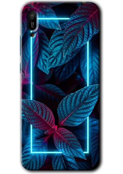 Huawei Y6 2019 Kılıf Baskılı Kapak - Mekanik Yaprak 4 +Tam Kaplayan Mat Seramik