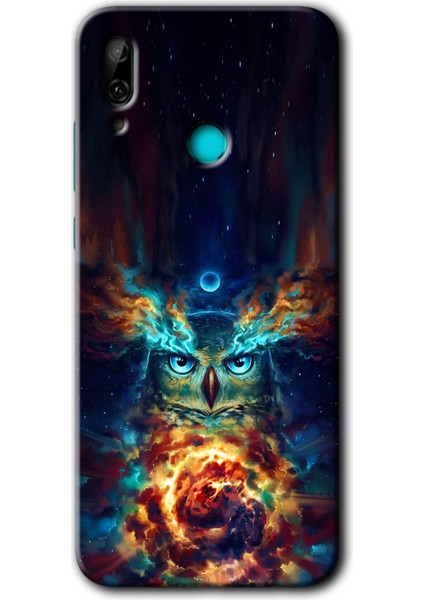 Huawei P Smart 2019 Kılıf Baskılı Kapak - Ballı Baykuş +Tam Kaplayan Mat Seramik