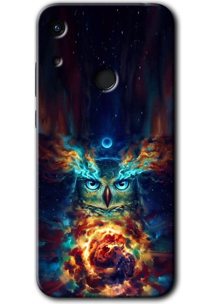Huawei Y6S 2019 Kılıf Baskılı Kapak - Ballı Baykuş +Tam Kaplayan Mat Seramik