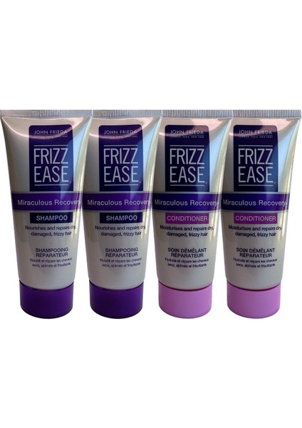 Frizz Ease Miraculous Recovery Şampuan + Saç Kremi X4 Seyahat Boy 50 ml