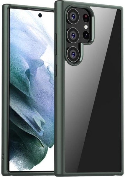 Samsung Galaxy S23 Ultra Kılıf Bumper Arkası Mika Şeffaf + Ekran Koruyucu Ped